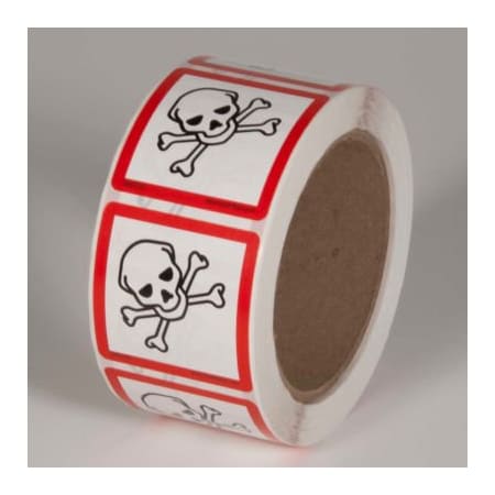 Top Tape And Label INCOM GHS1310 GHS "Skull & Crossbones" Pictogram Label, 2" x 2", 500/Roll GHS¬†1310.00